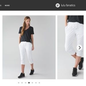 Lululemon Dance Studio Crop Pant II White Lined 2